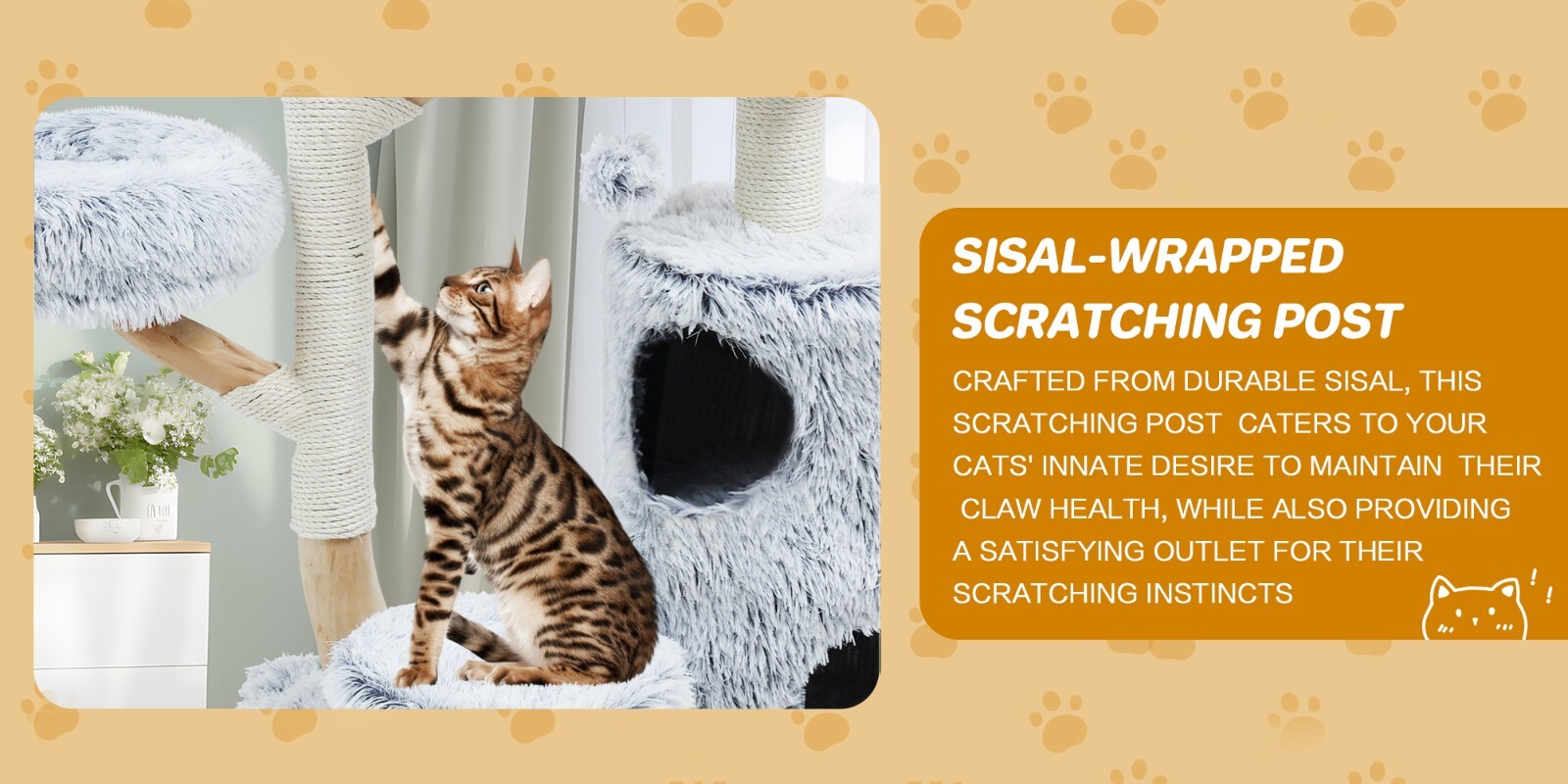 ZEOPHOL 52" Cat Tree Large Condo Pet Play Tower Cat Bed Furniture Scratch Post