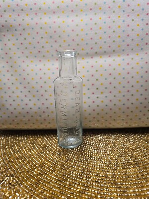 Antique Medicine Embossed Bottle. Labeled Dead Shot Vermifuge. Dr. H.F. Peery's