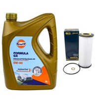 MotoröL Set Gulf Formula GX 5W-40 5 Liter + ÖLfilter FüR BMW 1Er 3Er Lancia 2.4