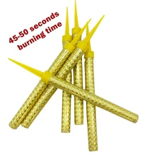 Birthday Candles for Cake topper, Parties, Weddings, Gold Flames, 6 PCS