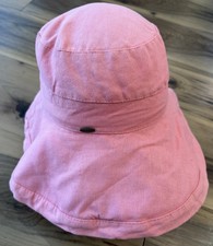 Scala Collezione Pink Wide Brim Sun Hat Adjustable Drawstring Beach Garden OS