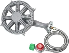 Cast Iron Propane Burner Head DIY Kit with Brass Fitting & Orifice