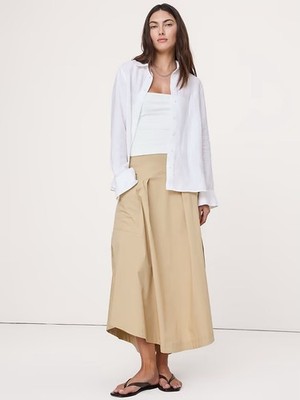 Banana Republic Women's White Everyday Linen Shirt Small MSRP $65