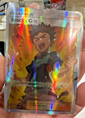 2019 Pokemon Hidden Fates Brock s Grit Full Art Trainer 107/68 LP/NM