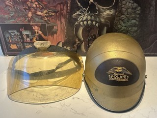 VTG Police Riot Motorcycle Helmet Black & White Size 6 7/8 with Z87 Face Shield