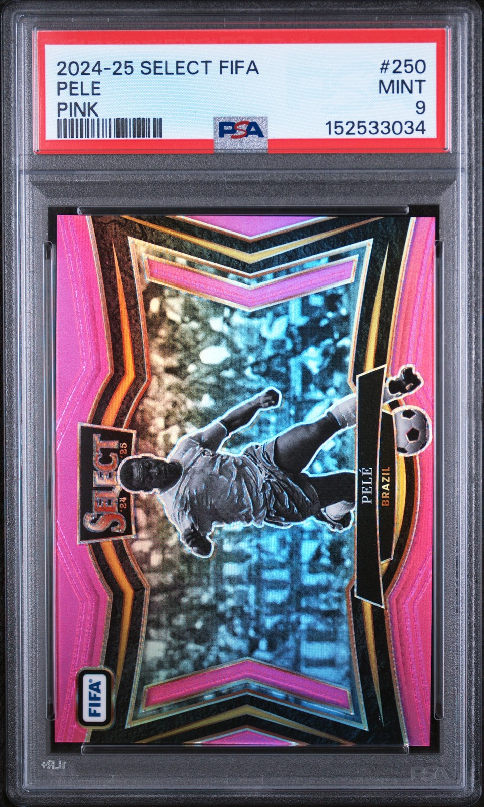2024-25 PANINI SELECT FIFA PINK #250 PELE 18/59 PSA 9
