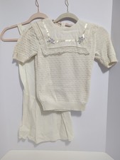 Vintage 80s Gunne Sax Jessica McClintock Girls Dress Prairie L 2 piece sweater