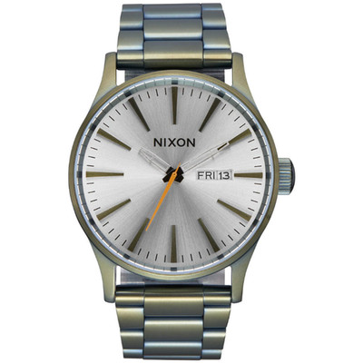 Nixon Sentry A356-5093-00 Mens Vintage White Stainless Steel Quartz Watch FLW354