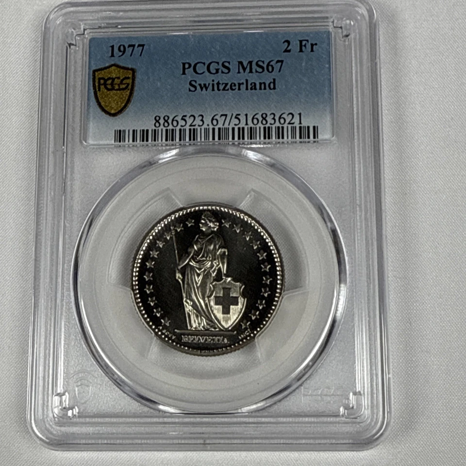 1977 Switzerland 2 Francs - PCGS MS67 - Image 3 of 4