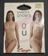 NIB Capezio Childs Camisole Leotard Clear Adjustable Straps Nude 3532C Large