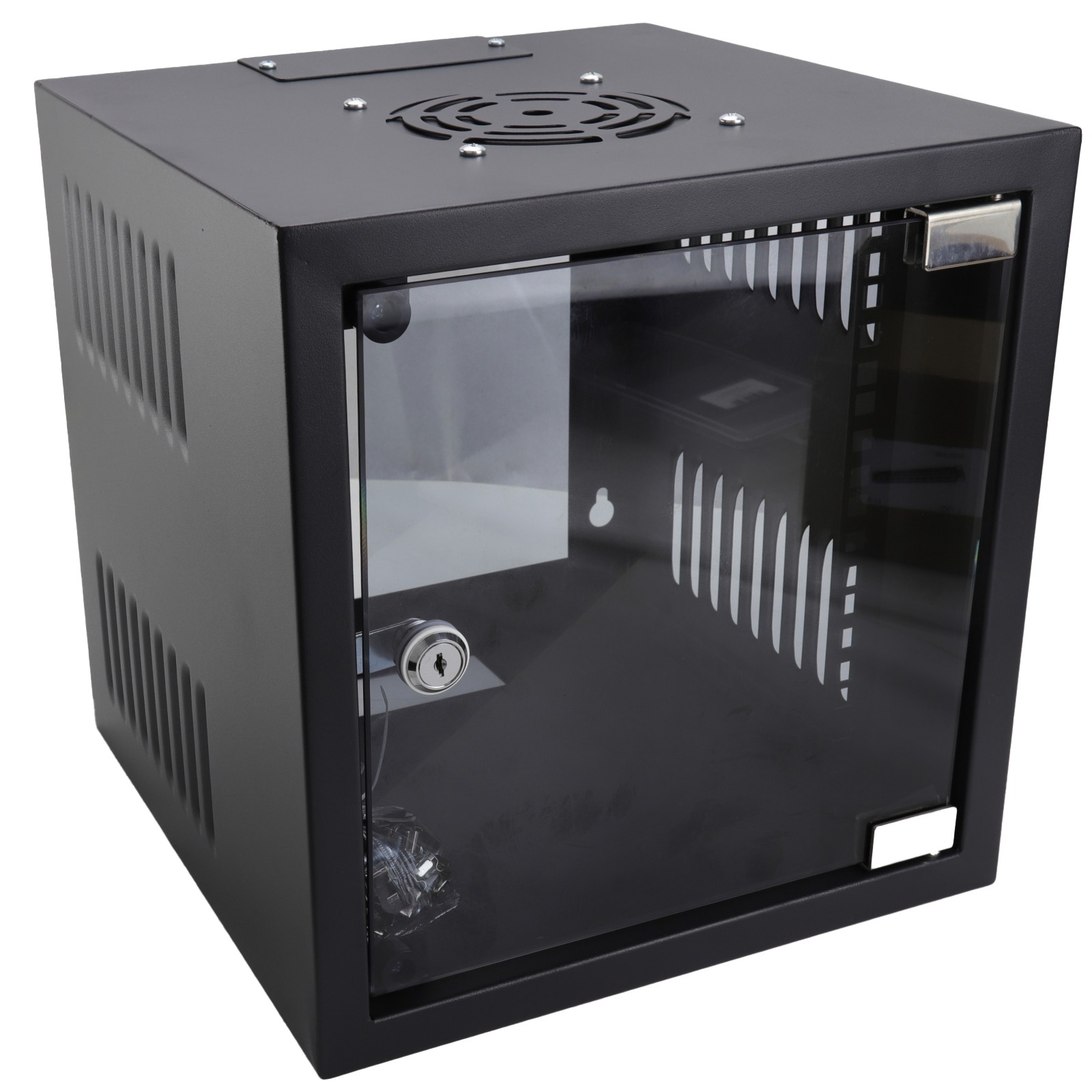 Wall Mounted Data Cabinet Small 10 inch SOHO Networking Small 6U 300mm Black