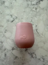 ezpz Tiny Cup Infant Training Cup mauve pink BPA Free Silicone 2 Oz pre owned