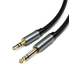 3.2ft/6ft/10ft, 1/4inch MONO TS to 3.5mm Audio/Guitar Male to Male Cable Black