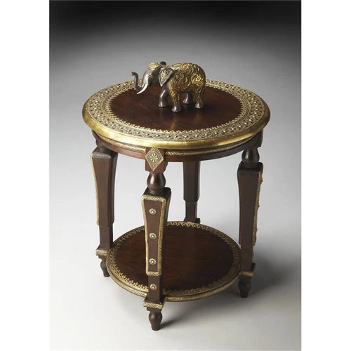 Butler Specialty Ranthore Round Brass Accent Table - Picture 3 of 4