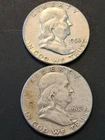Lot (2) 1956-P & 63-P Franklin Half Dollar Coins