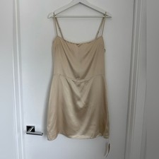 Reformation NWT 12 Kosta Silk Mini Dress Almond Bridal