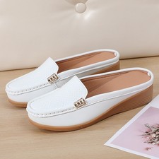 Ladies Slip on Loafer Casual Slider Shoes Mules Flats Moccasins Backless NEW uk