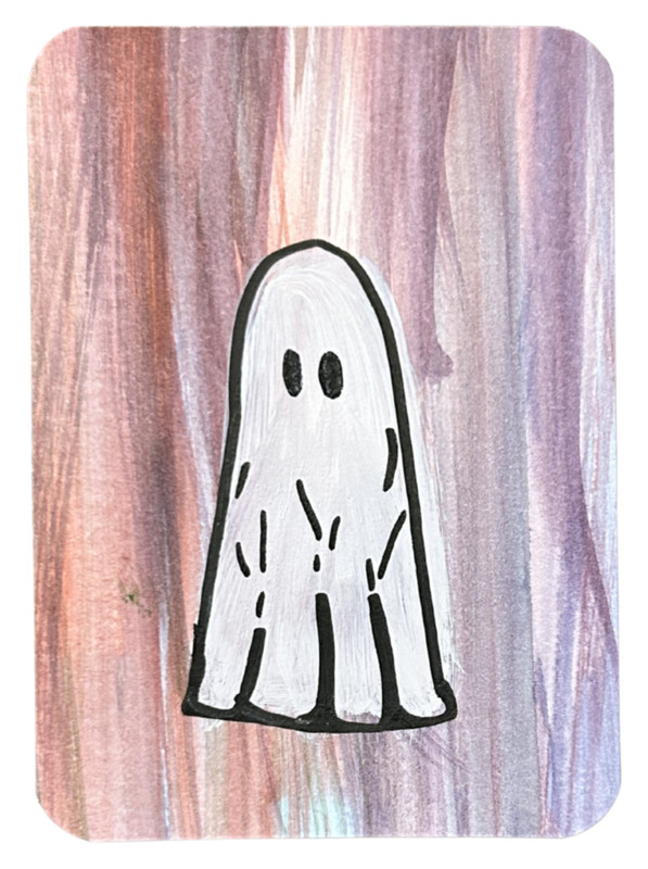 ACEO Original Art Ghost Cute Painting OOAK by Kazzerit
