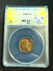 1928 LINCOLN WHEAT CENT ANACS MS 63 RB 084