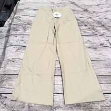 Princess Polly Carter Pants in Beige; Wide Leg High Rise Trousers Size 6 NWT
