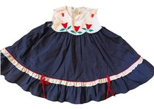 Vintage Baby Togs Dress 18 months Embroidered Red Tulips