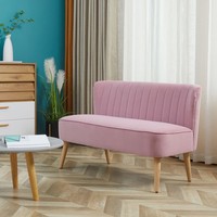 Homcom Sofa 2-Sitzer Stoffsofa Couch Polstersofa Loungesofa Breit Rosa