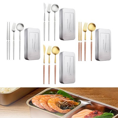 4-teiliges Reisebesteck-Set, abnehmbares Besteck-Set für Picknick, Büro,