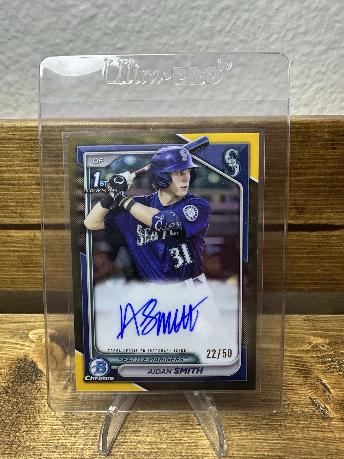 2024 Bowman Chrome Aidan Smith 1st Prospect Gold Refractor Auto /50 (RC)