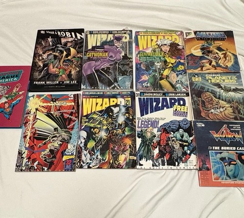 Wizard Mag (Some Sealed) Comic Book Lot Batman & Robin, Star Wars Vinyl VTG