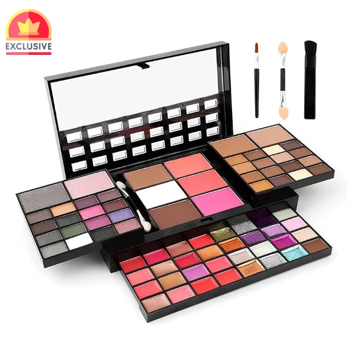 VERONNI All-in-One Makeup Kit: 74 Colors - Eyeshadows, Lip Gloss & More!