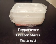 Tupperware Freezer Mates Plus set impilabile 3 pezzi nuovo con scatola