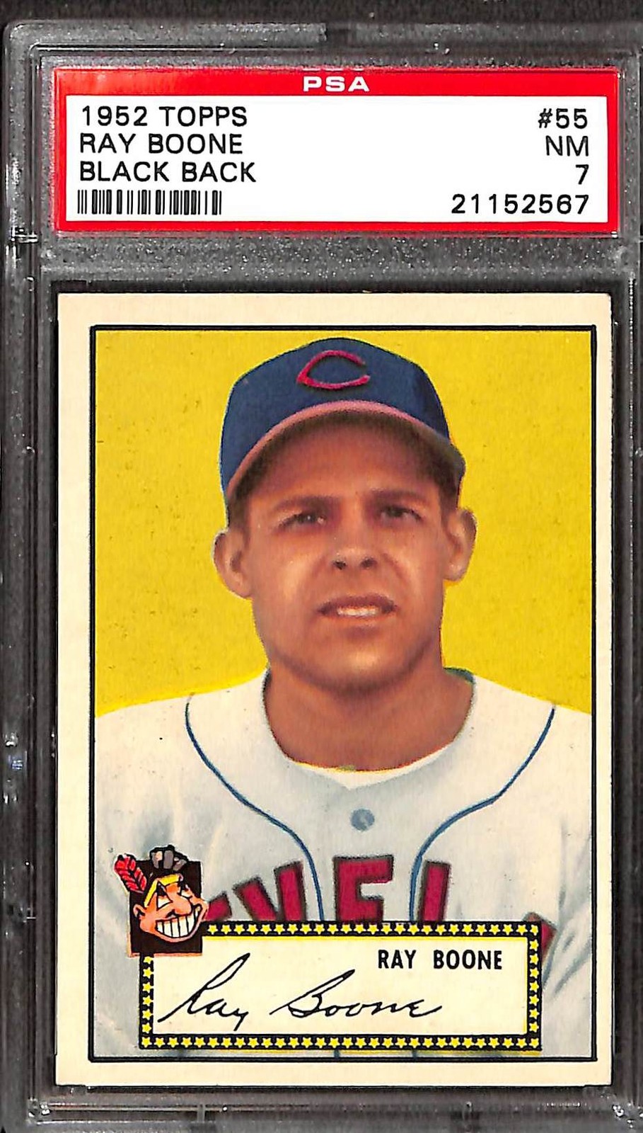 1952 TOPPS #55 RAY BOONE BLACK BACK PSA 7 NM 21152567
