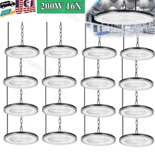 16 Pack 200W UFO Led High Bay Light Factory Warehouse Commercial Led Shop Lights