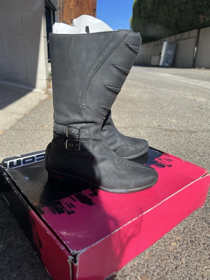 Icon Sacred 女式棕色皮革摩托车靴美国 7 码 — 第 4/4 张图片