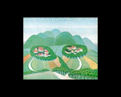 Ivan Rabuzin Orehovec Hills Croatia Naive Art Print 8x10 Matted Decor