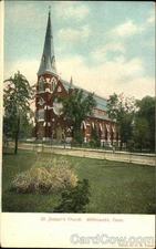 Willimantic,CT St. Joseph's Church Windham County F. E. Turner Antique Postcard