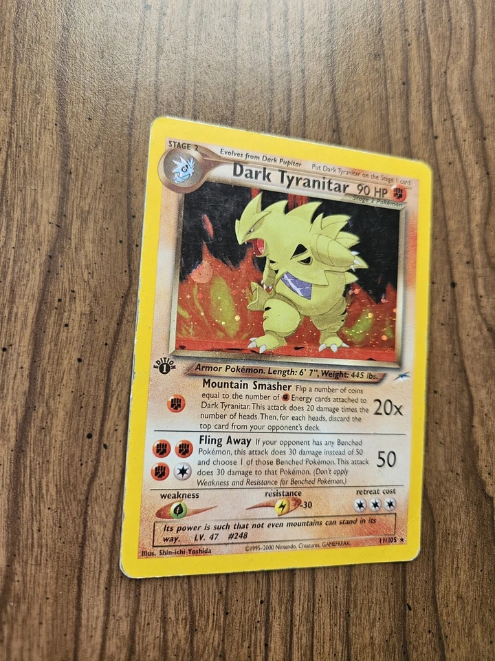 Dark Tyranitar 11/105 Neo Destiny 1st Edition Holo Rare HP - Image 3 of 4