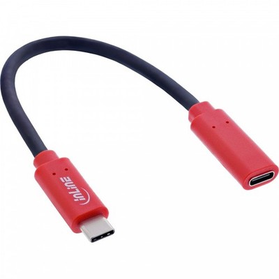 InLine  USB-Datenblocker, Adapterkabel USB-C  Stecker an Buchse, 0,2 m, 240 W PD
