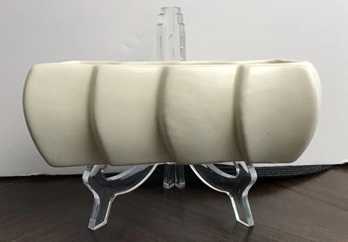 VTG HAEGER Rectangular Ivory Ceramic Planter 81/4” X4”