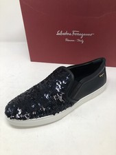 $795 New Salvatore Ferragamo Womens Shoes Ladies Black Sneakers Size 6 C US 36.5
