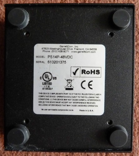 Garrett Magnum PS14P PoE Power Source Convenient Switch 02-01345Z Rev G - Picture 5 of 7
