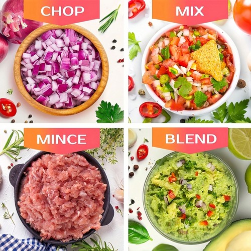 1.5-Cup Black Electric Vegetable Chopper & Mini Food Processor for Mincing/Puree - Picture 17 of 34