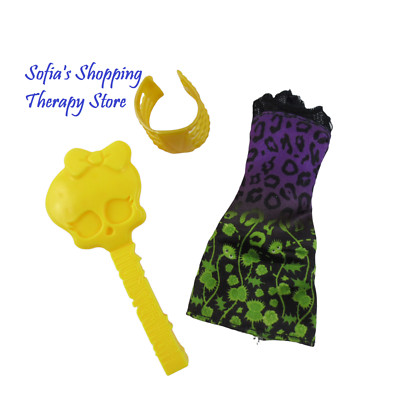 Clawvenus Monster High Freaky Fusion Doll Clawdeen Venus Dress Belt Lot