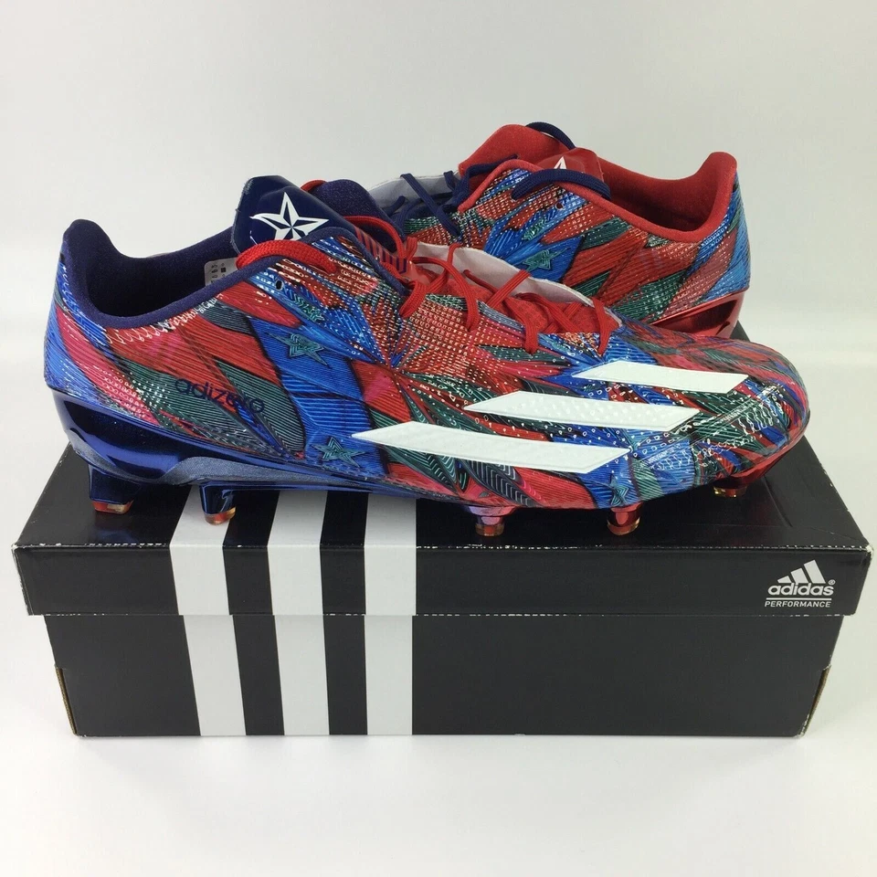Adidas Mens Adizero 5-Star 5.0 Dont Mess With Texas Cleats Blue Red Mens 15 US - Image 4 of 4