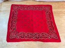 Vintage Bandanna Washfast Colors Red Cotton 20" X 22" 14193