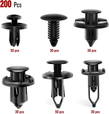 Bumper Trim Clips Retainer Auto Car Plastic Rivets Fastener Fender Push 200pcs
