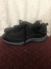 Easy Spirit Women Sneaker Shoes Shela Black Leather Lace Up Size 7 Medium