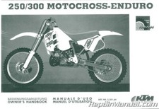 KTM 250 300 1991 Motocross Enduro Motocicleta Manual del Propietario