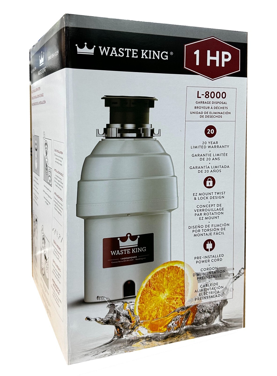 Waste King Legend L8000 Garbage Disposal with 1 Horsepower