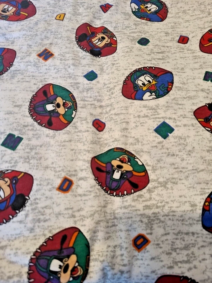 Vintage Disney New Fabric Material Mickey Donald Goofy Sports Football Boy 4 Yds - Image 2 of 4